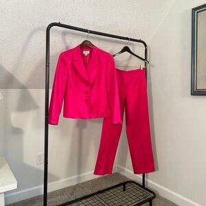 Hot Pink Pants Suit (Silk/Cotton Blend)